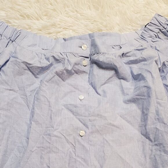 H&M off the shoulder striped button down blouse sz 2 - Picture 4 of 6
